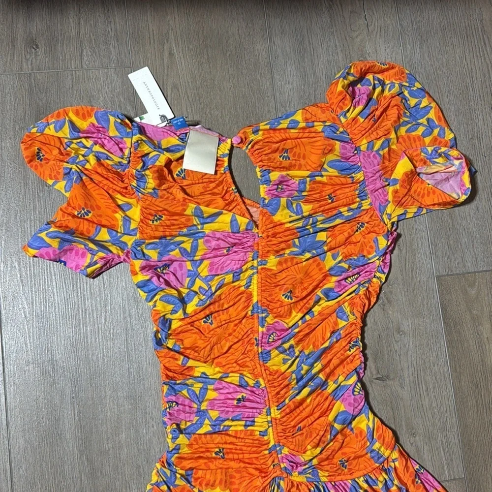 FINAL MARKDOWN! Farm Rio Short-Sleeve V-Neck Ruched Midi Dress - 🕸️🍐 - Picture 7 of 12